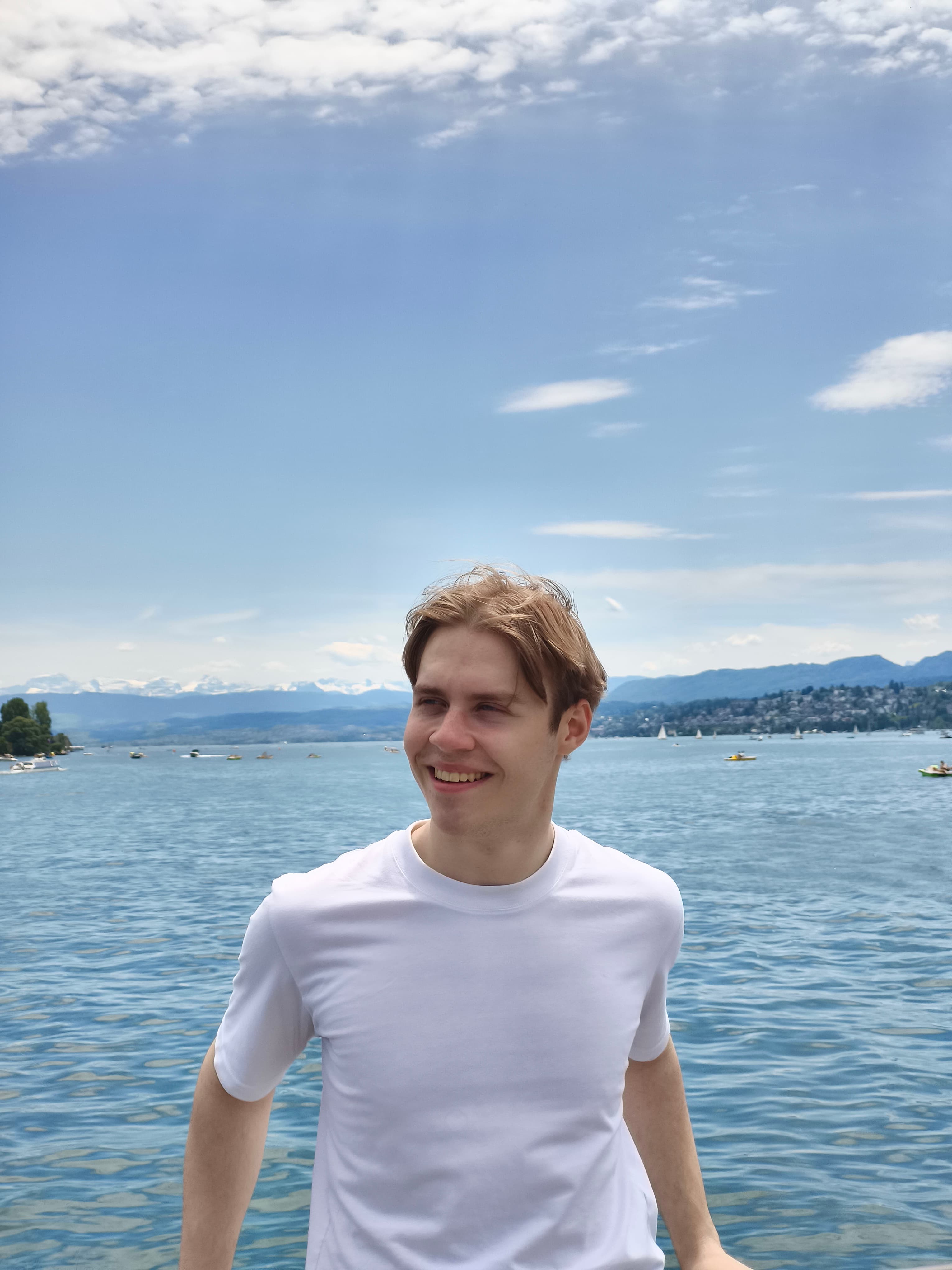 Portrait of Milan Kiele by a lake